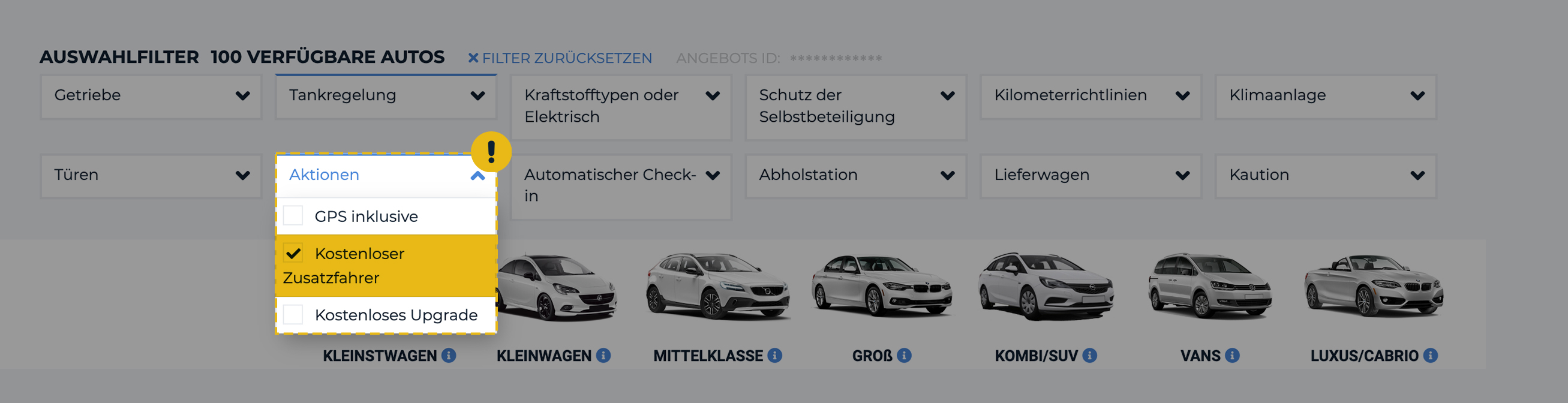 Kostenloser Zusatzfahrer