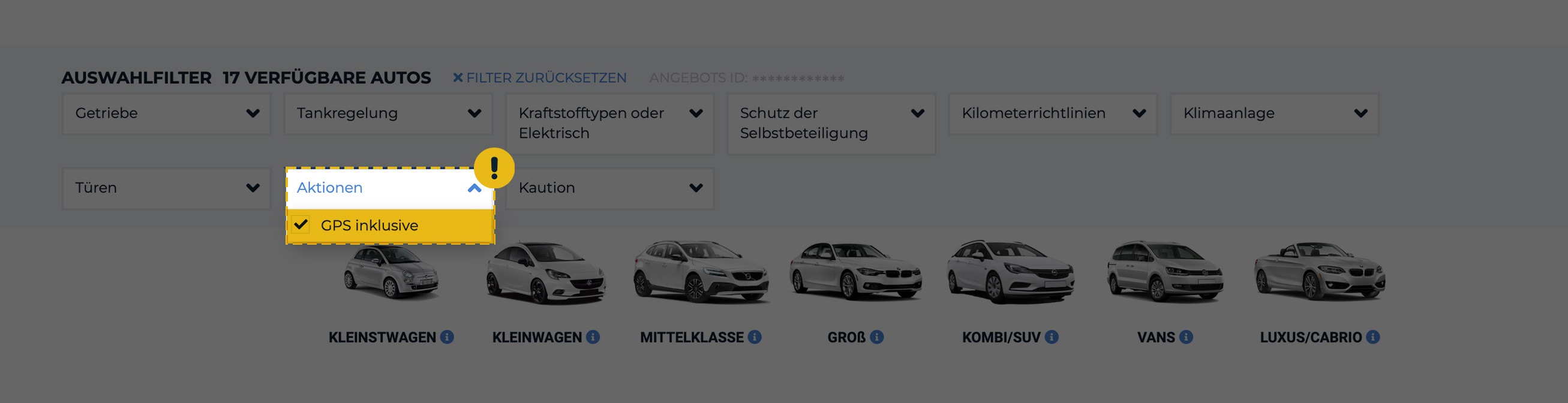 Mietwagen inklusive Navi